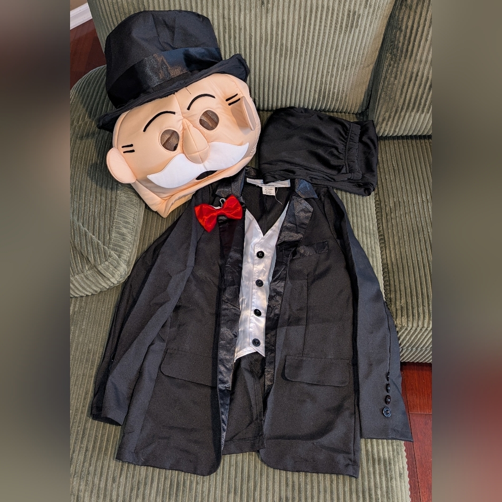 Black Suit Costume with Red Bow Tie